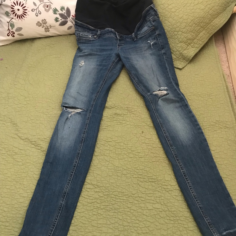 H&M Distressed Maternity Jeans